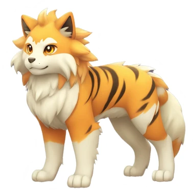 Colorful Shiny Kawaii Cute Tiger-Arcanine—Vulpix-Fakémon-Pokémon full body sticker