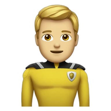 captain kirk with yellow skin android style sticker