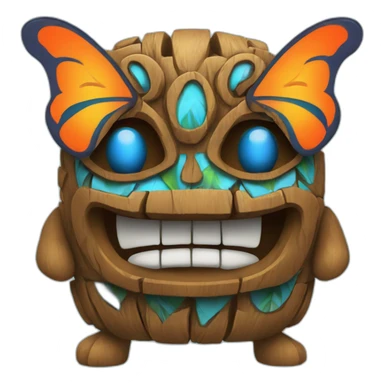Tiki with colors blue and orange-butterfly-tornado-fun-love sticker
