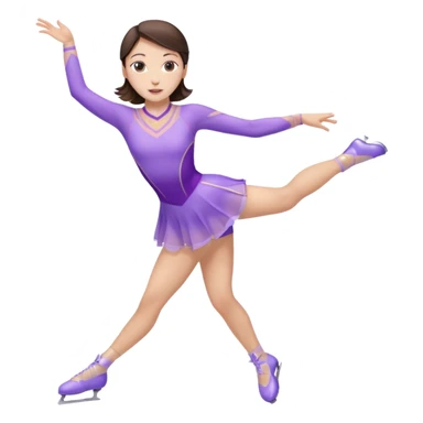 Female brunette figure skater pastel wearing purple outfit spinning  sticker
