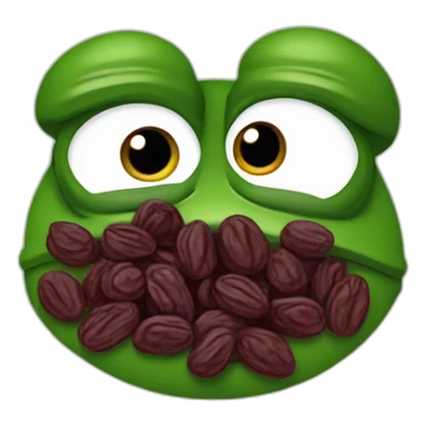 pepe the frog mixed with a dry raisin to show he is tired sticker