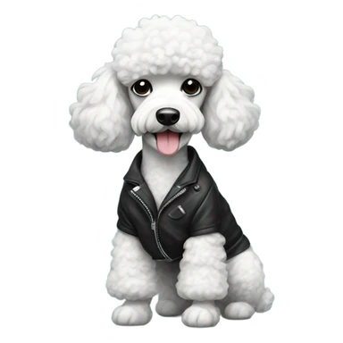 Poodle with black and white jacket  sticker