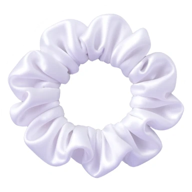 small silky white scrunchie with shimmer effect sticker