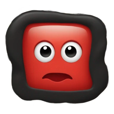 A wavy black and red rectangle with a yellow circle in the middle sticker