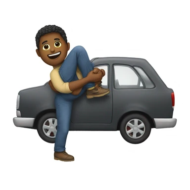 Picking someone up with car sticker