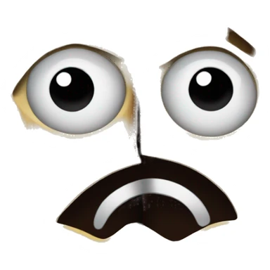 a crying face made of a tree trunk being cut in half sticker