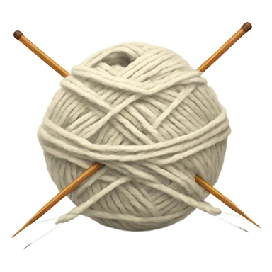 ball of yarn with two knitting needles sticker
