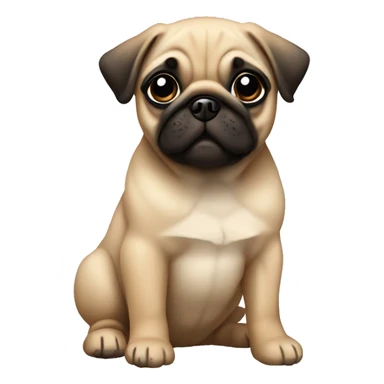 Fawn pug puppy sticker