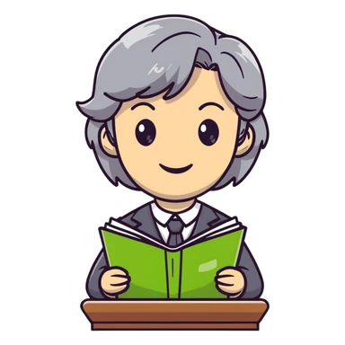 smiling English teacher with airtouch hair and grey-green eyes sticker
