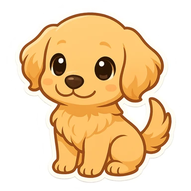 golden retriever puppy sticker