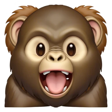 Cinematic Cute Yawning Gorilla Portrait Emoji, Head tilted slightly with a dramatic, wide-open yawn, showcasing a thick, velvety Fur with drowsy, half-closed eyes and a relaxed, open expression, Simplified yet irresistibly adorable features, highly detailed, glowing with a soft, cozy jungle glow, high shine, relaxed yet expressive, stylized with a dash of whimsical primate charm, soft glowing outline, capturing the essence of a drowsy yet affectionate guardian that appears ready to stretch out for a nap! sticker