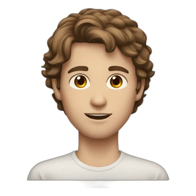 young white man brown hair brown eyes sticker
