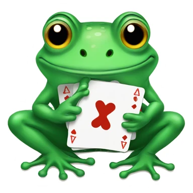 frog playing cards sticker