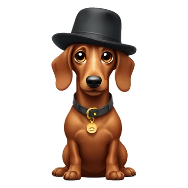 Sausage dog with a hat sticker