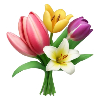 Lily and tulip bouquet  sticker