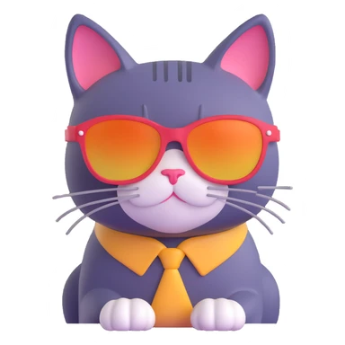 A cat wearing sunglasses sticker