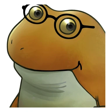 Funny goldfish character with round glasses and silly expression sticker