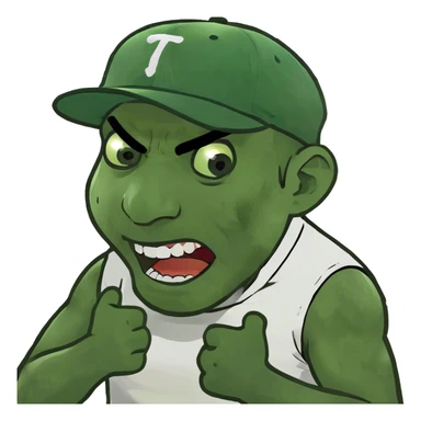 A man with his arms crossed on his neck screaming  sticker