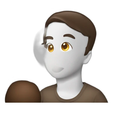 uzun kahverengi saçlı siyah gözlüklü saçı bağlı adam sticker