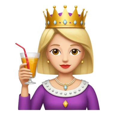 queen with drink sticker
