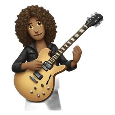 Long-curly-hair-man-guitarist sticker