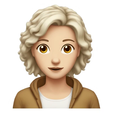 white lady with brown hair and hazel eyes with a lion sticker