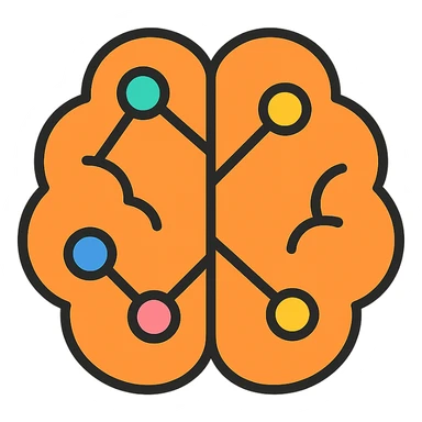 logo representing cognitive competence, abstract brain, neural connections, modern, clean, professional sticker