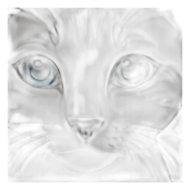 light gray, blue eyed cat cuddles brown highlighted colored girl sticker