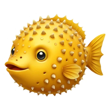 puffer fish, apple emoji style sticker