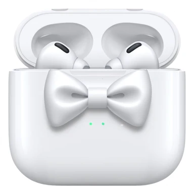 airpods max in white with bows sticker