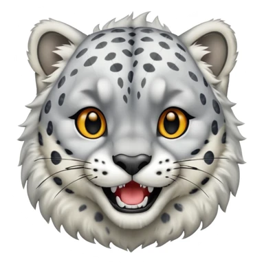 Snow leopard with teeth  sticker