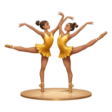 Icon for Sports Dance: a couple in competitive dance attire performing a synchronized dance with acrobatic lifts, dance shoes, rhythmic floor, and a competition backdrop. The icon should capture athleticism, technique, and precision in sports dance. Transparent background. sticker