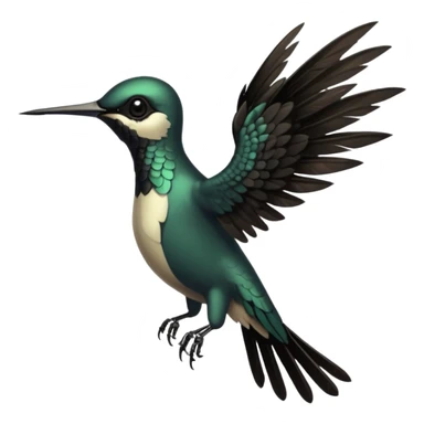 creppy demon like hummingbird with  creppy and very long wings   staring in your soul sticker