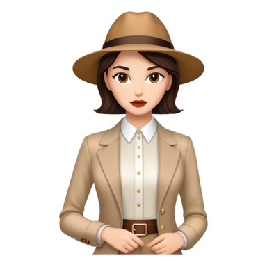 Elegant brunette model with stylish outfit sticker
