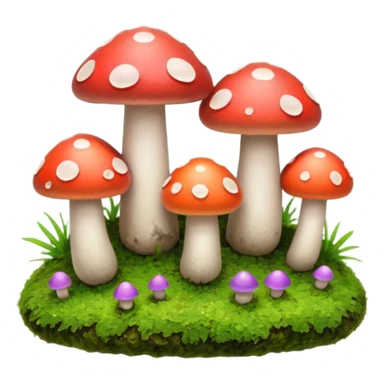 tiny mushrooms on moss sticker