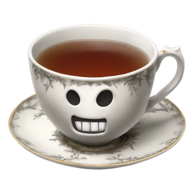 Tea in gothic tea cup sticker