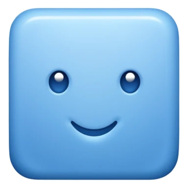 A square blue check sticker