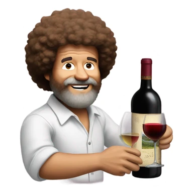 Bob Ross with wine sticker