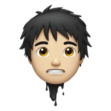 emo kid with a broken ankle and black hair crying sticker