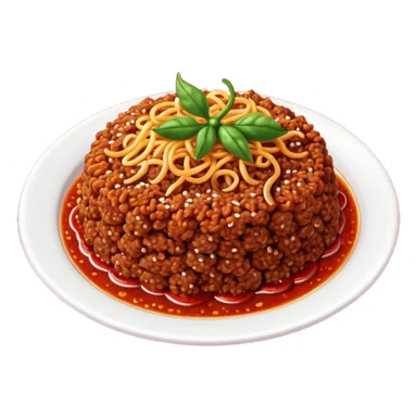 spicy fried minced meat dish object icon, minced meat cooked with chili flakes, red spicy oil, crispy texture, 3D cartoon, mobile game icon style, clean background, no text, no watermark
  sticker