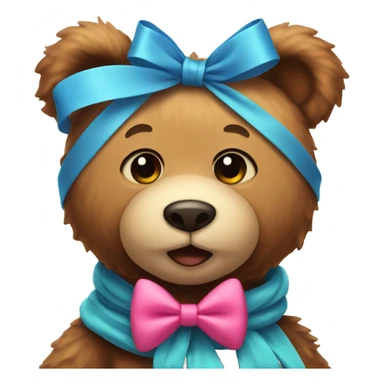 Teddy bear with bow sticker