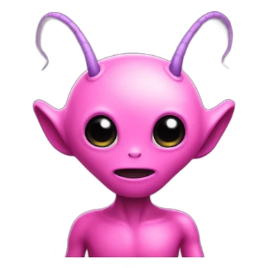 a pink alien with antennae sticker