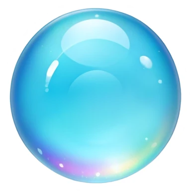 Round cut blue smithsonite gemstone with sky blue color and holographic rainbow reflections sticker