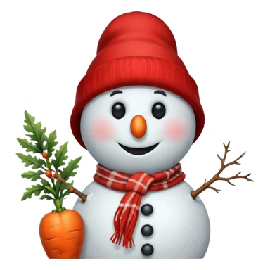 snowman wearing red hat sticker