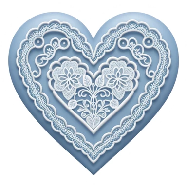 delicate lace pattern inside a heart sticker