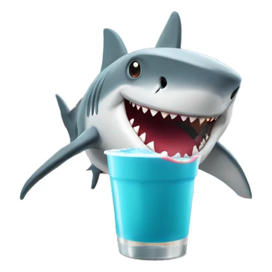 Shark on a cruise drinking  boba  sticker