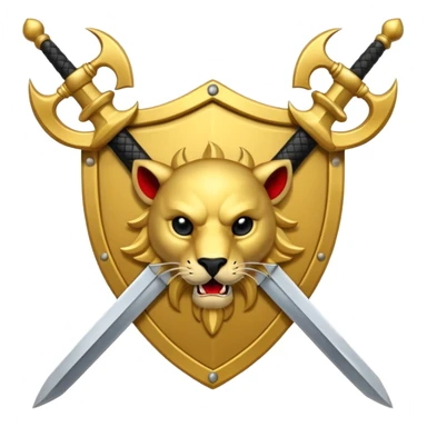 Escudo con espadas y logo de grifón  sticker