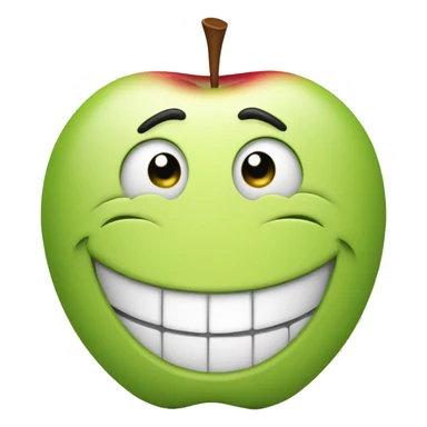 happy face whit apple in te eyes sticker