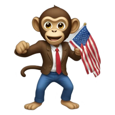 a monkey winning an election sticker