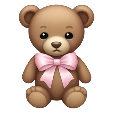 teddy bear with pale pink ribbon and pale pink heart sticker